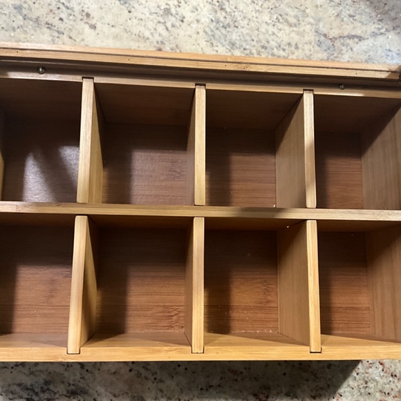 Bamboo  Tea Box with glass lids 8-Compartment - Picture 2 of 2
